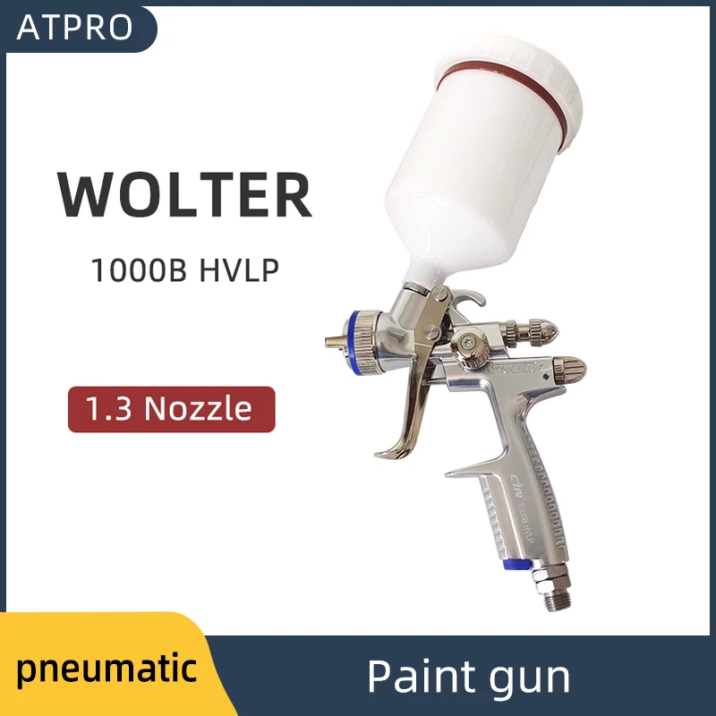 WOLTER 1000-111 Car Spray Gun Spray Paint  Pneumatic High Atomization Upper Oot Sheet Metal Silver 1.3Nozzle