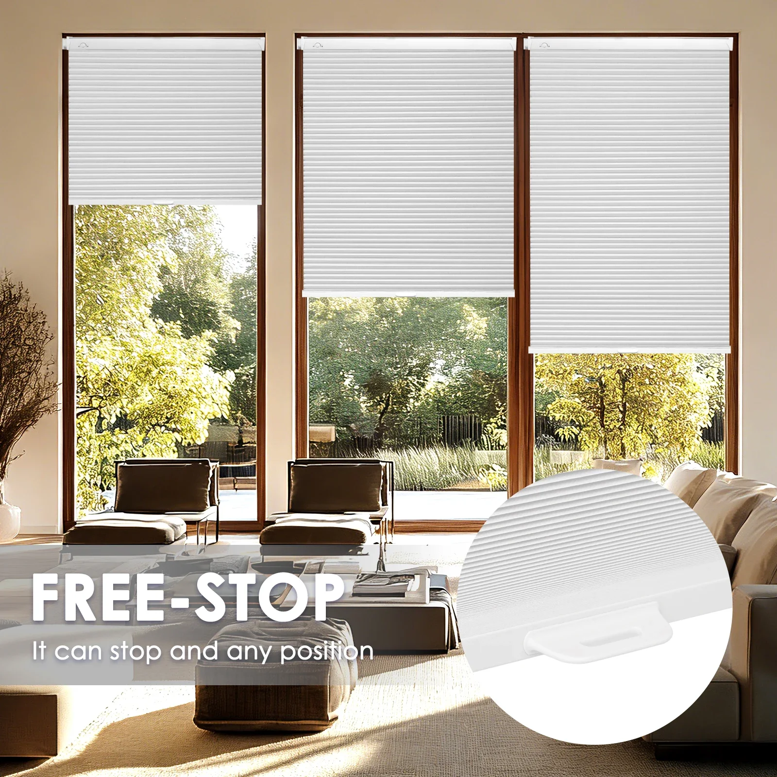 

Беспроводные сотовые шторы без сверления, затемняющие жалюзи для окон, защита от посторонних глаз, жалюзи без сверления для дома, дверей.