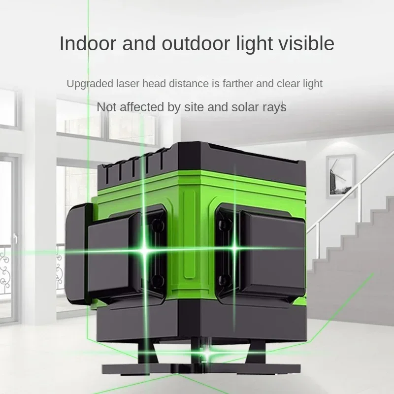 Laser Level Green Line Self Leveling 360 Horizontal and Vertical Super Powerful 12/16 Lines Laser Level with Measuring Tools Bag