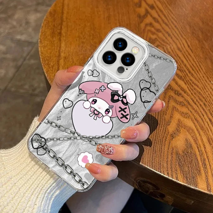 Cartoon Schattige Hello Kitty Voor Iphone 15 14 13 12 11 Xs X Xr 8 7 Pro Max Plus Veren Garen Tpu Telefoonhoesje