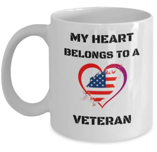 

My heart belongs to a veteran coffee mug - Veterans Day family DD 214 gifts