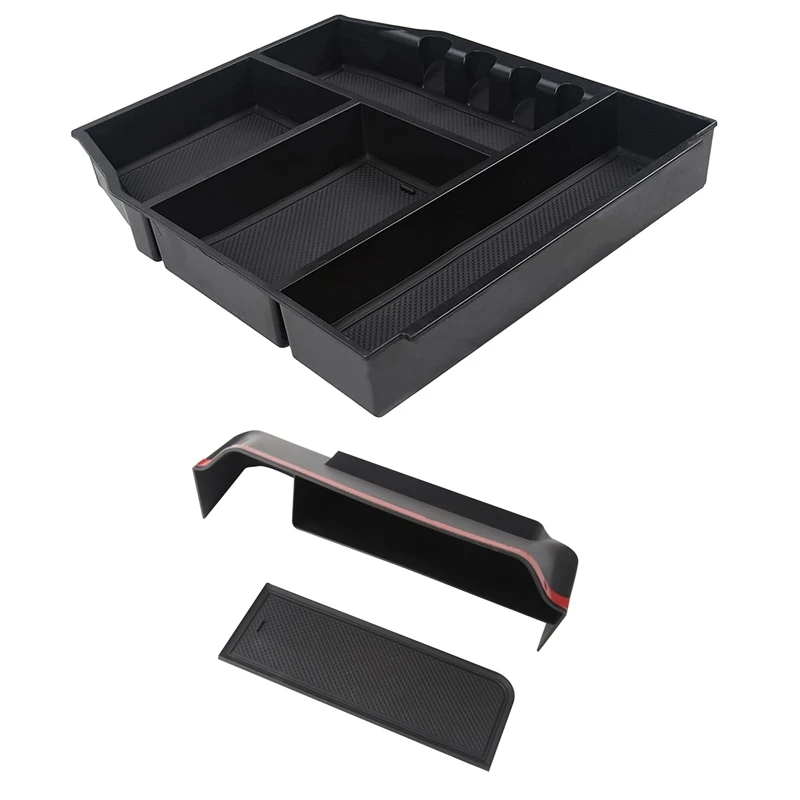 Center Console Organizer Tray For 2021 Ford F150 F-150 Car Armrest Storage Box Accessories With USB Hole And Coin Holder