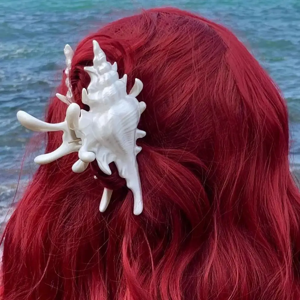 

Y2K Conch Hair Claw Korean Ins Style Hair Clip Creative Ocean Conch Hairpin Large Hair Claw Clips Summer Beach Hair Accessories
