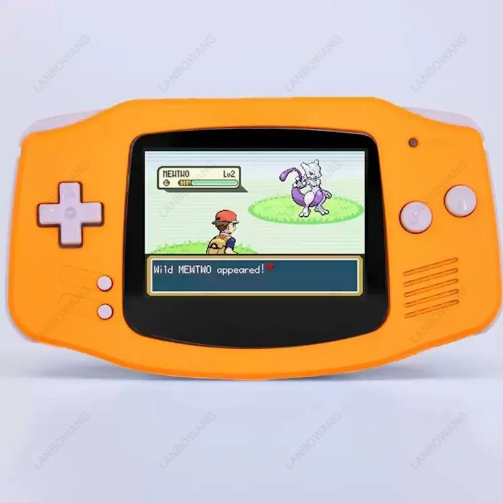 Orange Modified Game Boy Advance GBA Game Console Original LCD Screen