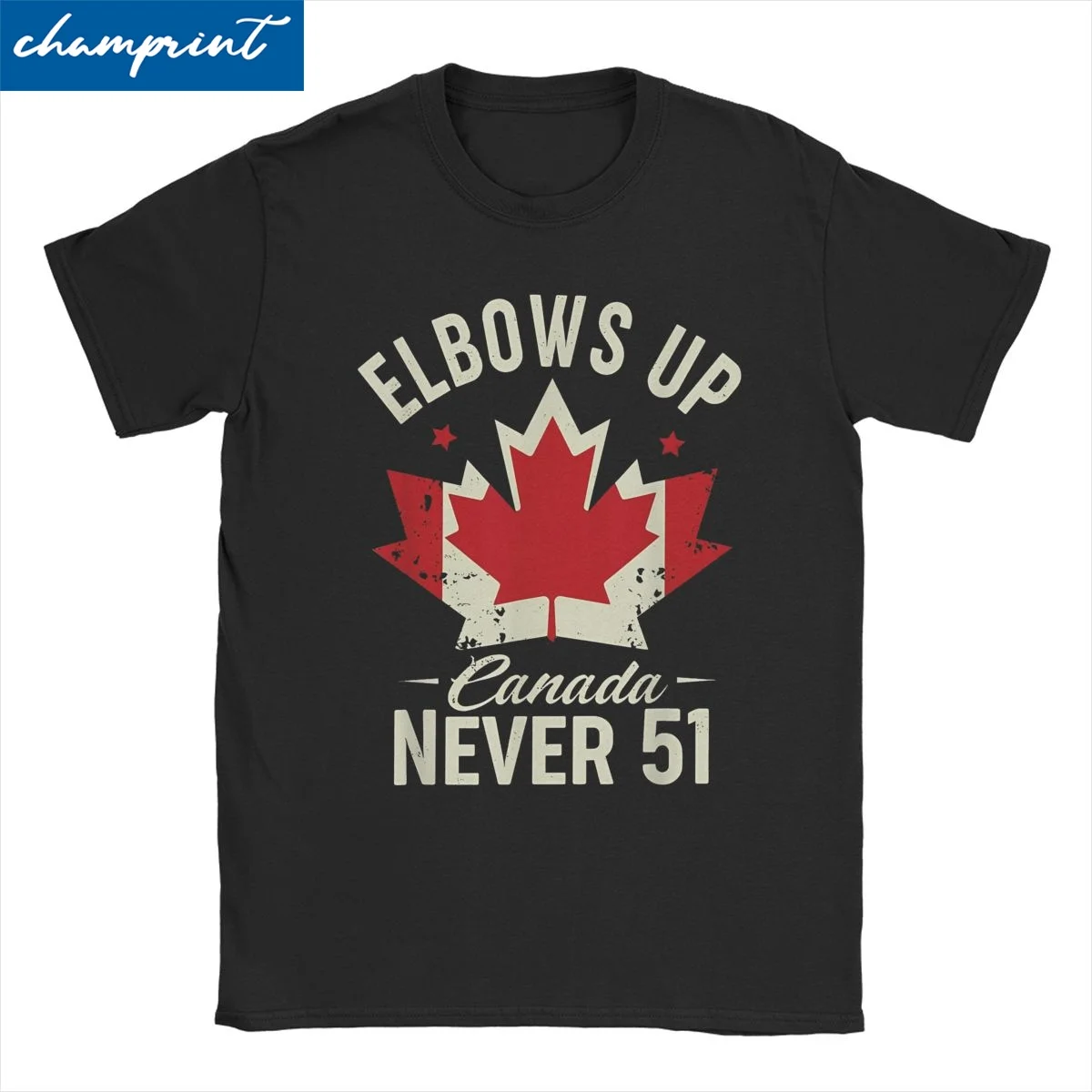 Cotovelos até canadá nunca 51 camisetas canadá bandeira suporte forte camisetas para homens mulheres vintage 100% algodão camisetas roupas tamanhos gr