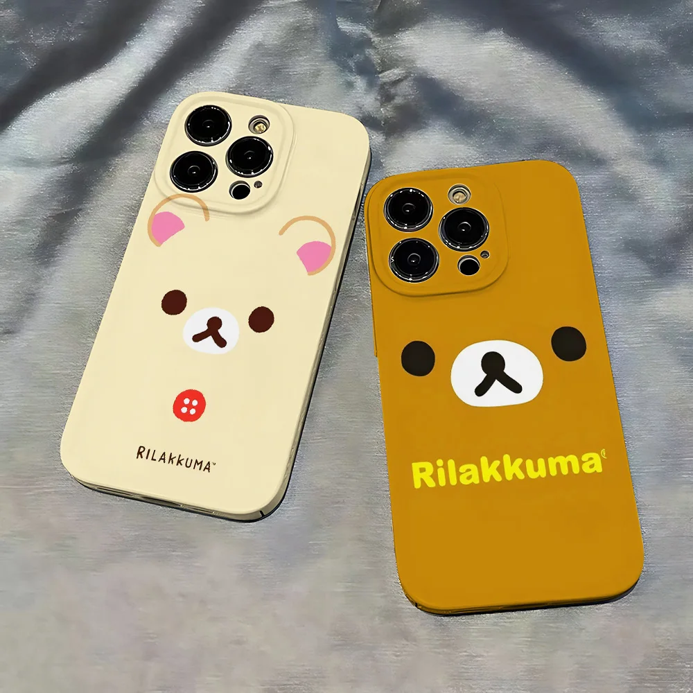 Чехол для телефона Kawaii Rilakkuma Bear для Samsung Galaxy S20 S21 S22 S23 FE Plus Ultra 4G 5G, глянцевая пленка, жесткий чехол из ПК