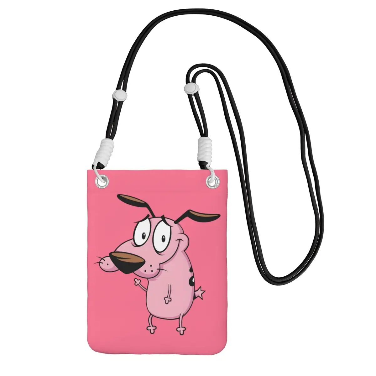 

Custom C-Courage The Cowardly Dog Carry A Mobile Phone Bag Diagonally Men Women Dog Cartoon Shoulder Crossbody Bag Detachable