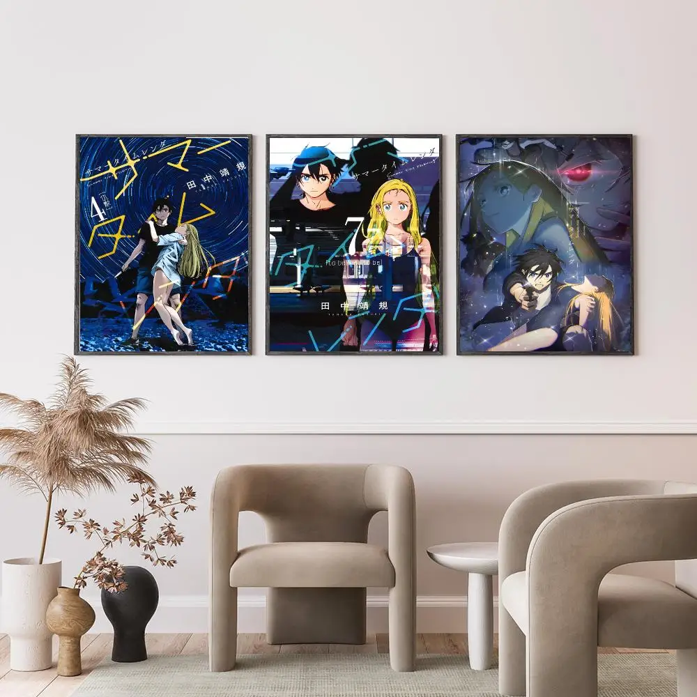 anime Summer Time Rendering Poster Poster HD Self-Adhesive Art Print Waterproof Wall Decor for Bedroom Living Room Decor Gift