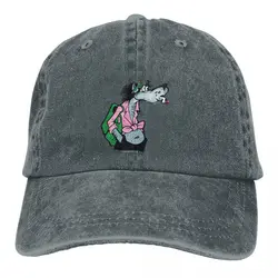 Washed Men's Baseball Cap Smoking Trucker Snapback Caps Dad Hat Nu Pogodi Well Just You Wait Cartoons Golf Hats