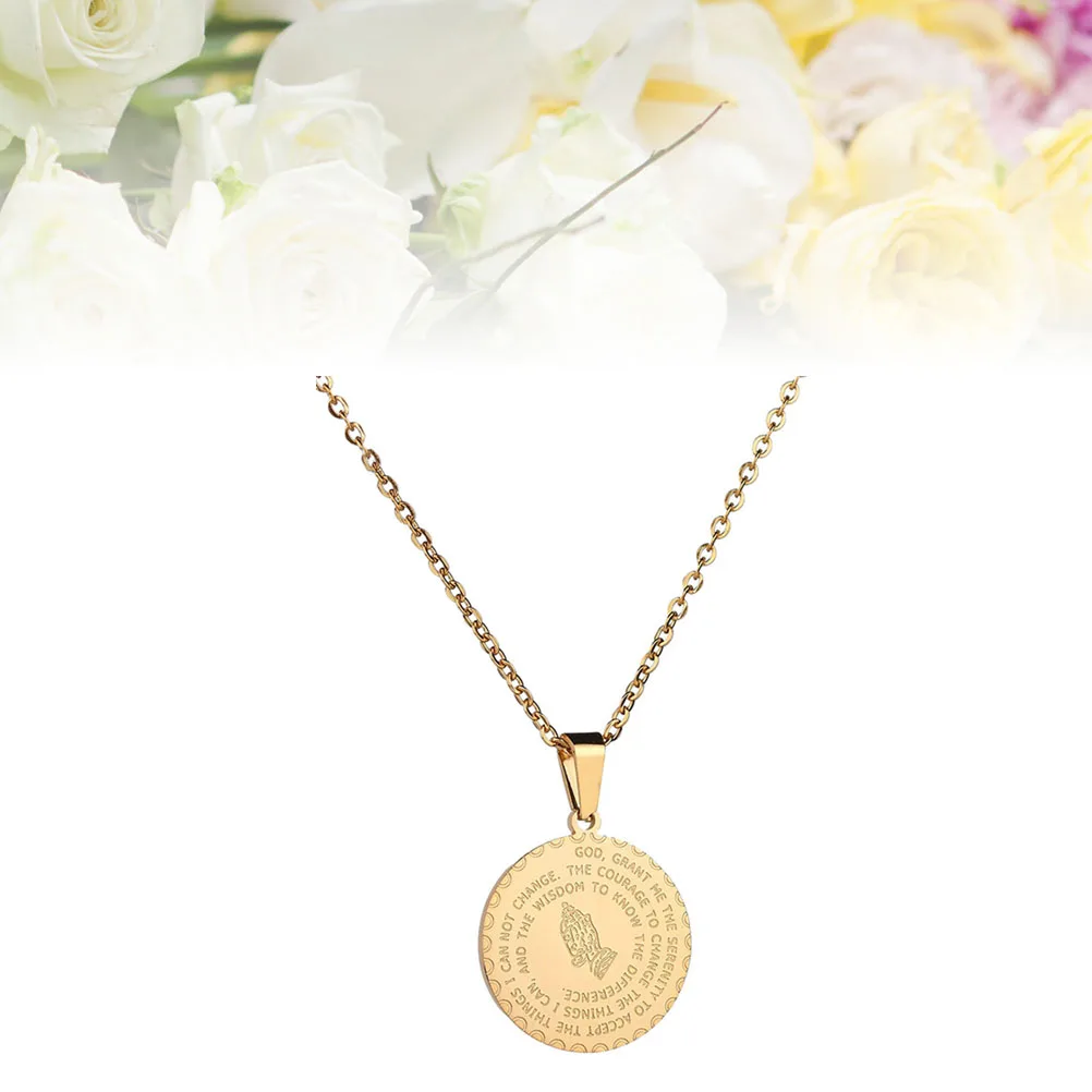 Stainless Steel The Hand Of Prayer Necklace Gold Color Religion Prayer Necklace Jewelry Gift