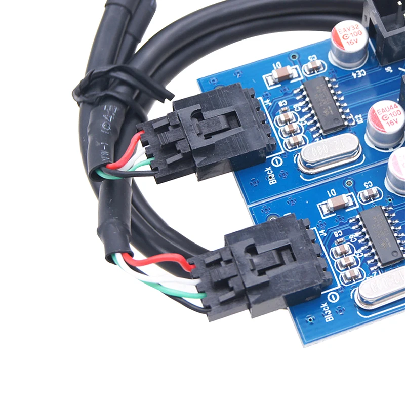 USB2.0 Multiplier USB 9 Pin Interface Header Wiring Motherboard Extension Splitter 1 To 2/4 Cable Desktop Connector Adapter Port