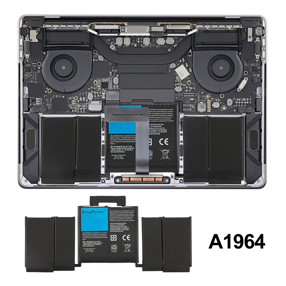 KingSener A1964 Laptop-Akku für Apple MacBook Pro A1989 13" (2018/2019) A2251 (2020) EMC3214 EMC3358 020-02497 MR9Q2LL/A 58Wh – Detail 6