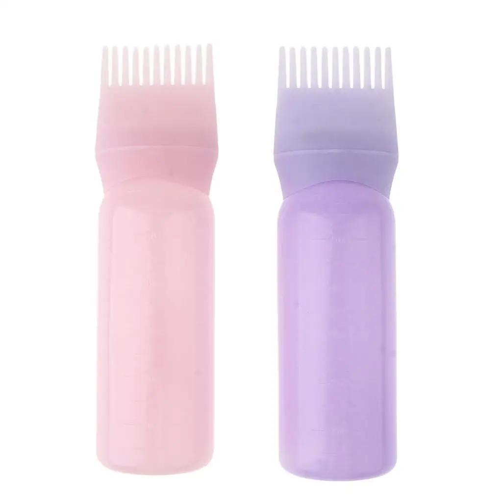 2x Hair Dyeing Bottle Applicator Comb Dispensing 120ML Salon