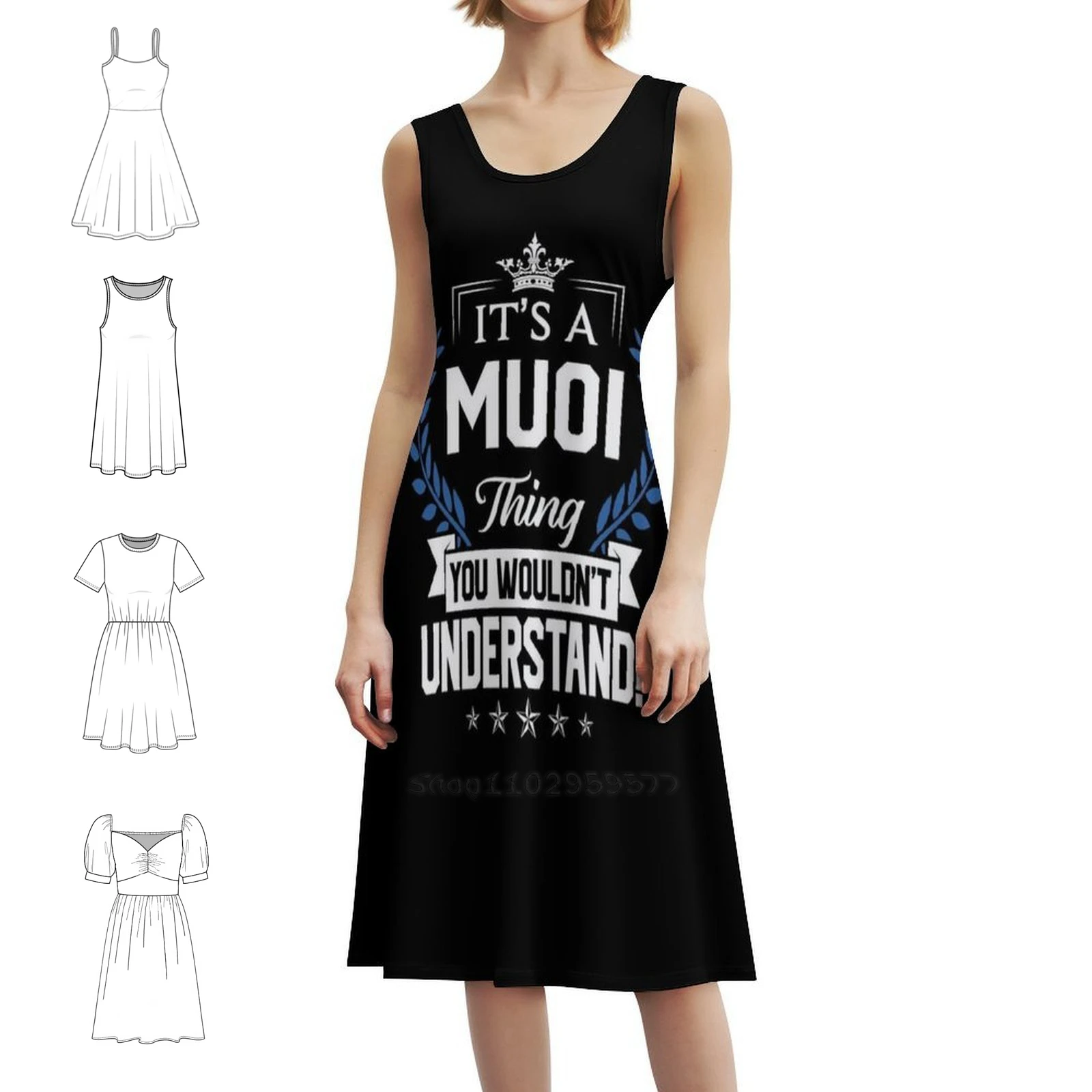 

Muoi Name T Shirt-Muoi Things Name 2 Gift Item Tee Women's Hip Hop Streetwear Dress Graphic Print Party Club Wear Muoi Name