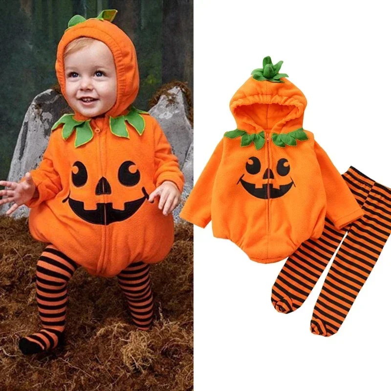 

Disfraz Halloween Cosplay Baby Girls Boys Clothes Sets Fleece Zipper Hooded Romper Jacket Autumn Outfit Carnival Dress Up Party