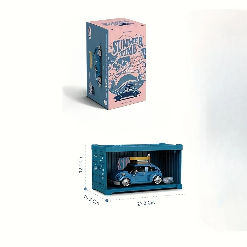 مجموعة مكعبات بناء مجمعة مع صندوق عرض حاوية سلسلة مكعبات بناء تجميع إبداعية للأولاد فوق 6 سنوات مثل t