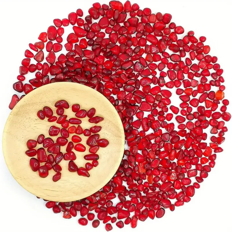 60g/150g/300g de grava de vidrio roja, fichas de vidrio irregulares, para decoración de peceras, relleno de jarrón y decoración de jardín