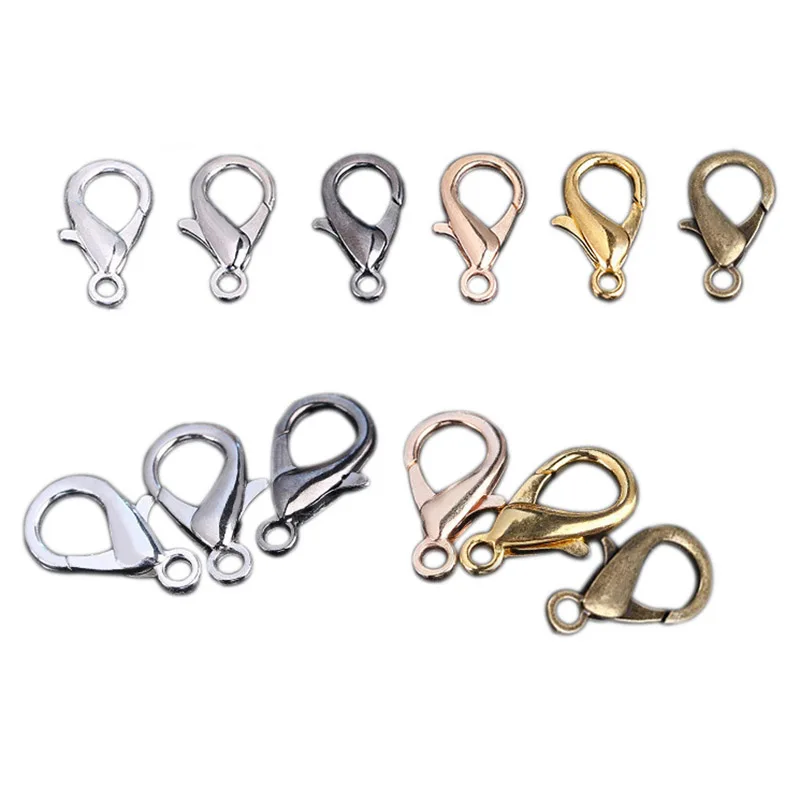 

10/12/14/16MM 50Pcs/lot Silver Plated Lobster Clasp Claw Clasps For Bracelet Necklace Chain Diy Jewelry Making Findings