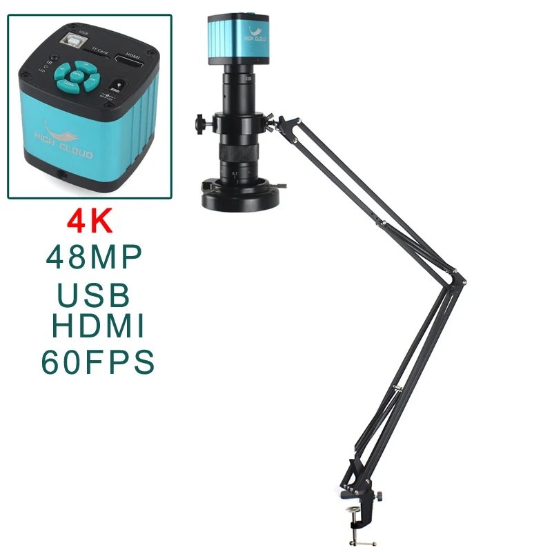 

48MP 4K HDMI USB Video Digital Microscope Camera 120X C Mount Lens SONY Sensor for Repair Soldering Digital Image Acquisition