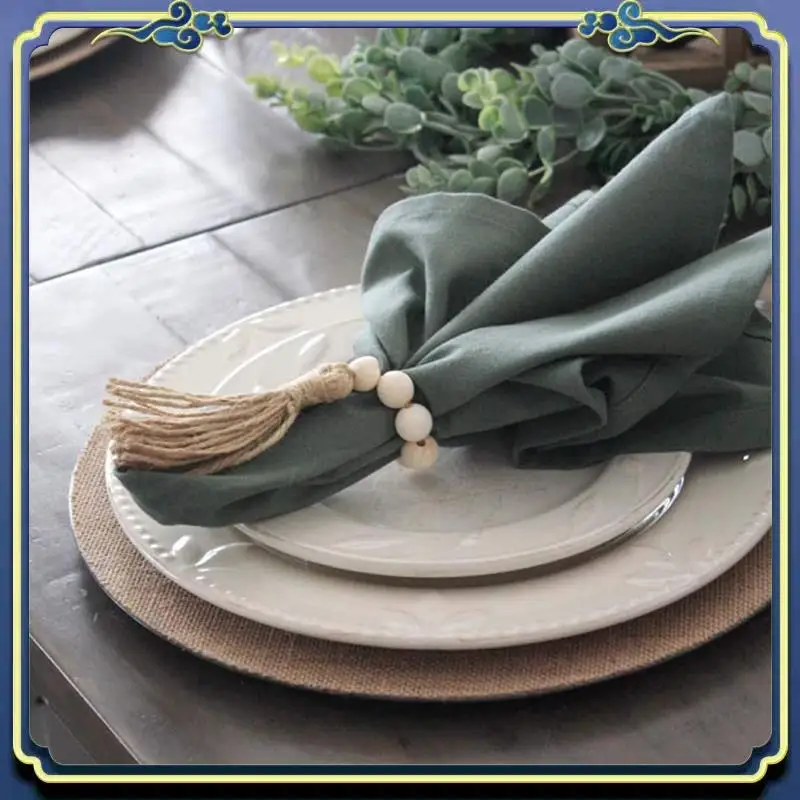 

A56P-20Pcs Napkin Rings,Wooden Napkin Rings, Wood Bead Napkin Rings For Table Decor, Farmhouse Napkin Rings For Boho