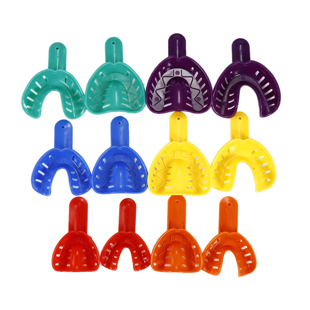 

12Pcs Plastic Dental Impression Trays Adult And Children Central Supply Materials Teeth Holder Oral Care Tools