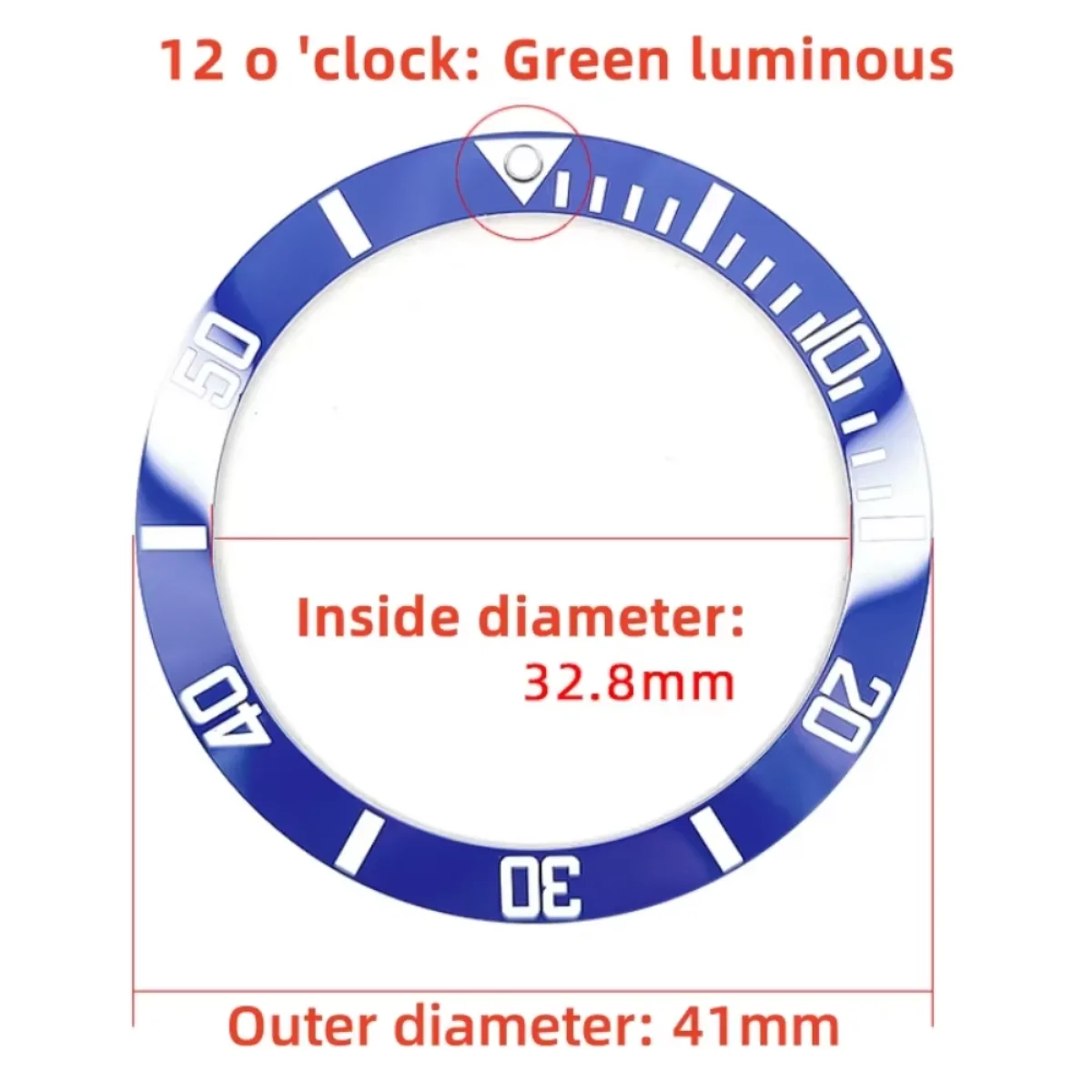 Slope Watch Bezel for MDV106 Diving Watches Ceramic Ring Modified Part Replacement Insert 41mmx32.8mm Bezels