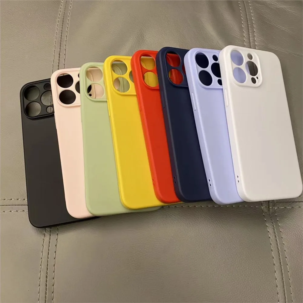 Original Liquid Silicon Case for Apple iphone 15 Pro Max 15 Plus Matte Soft Back Cover Fundas For ip