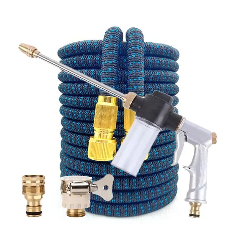 

Expandable Magic Garden Water Hose for Garden Farm Irrigation Car Wash High Pressure Pvc Reel Water Pipes Double Metal Connector