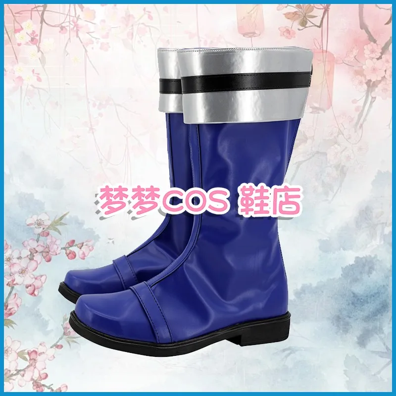 Tokusou Sentai Dekaranger Deka Bule Strój Cosplay Buty Ręcznie Robione ze Sztucznej Skóry