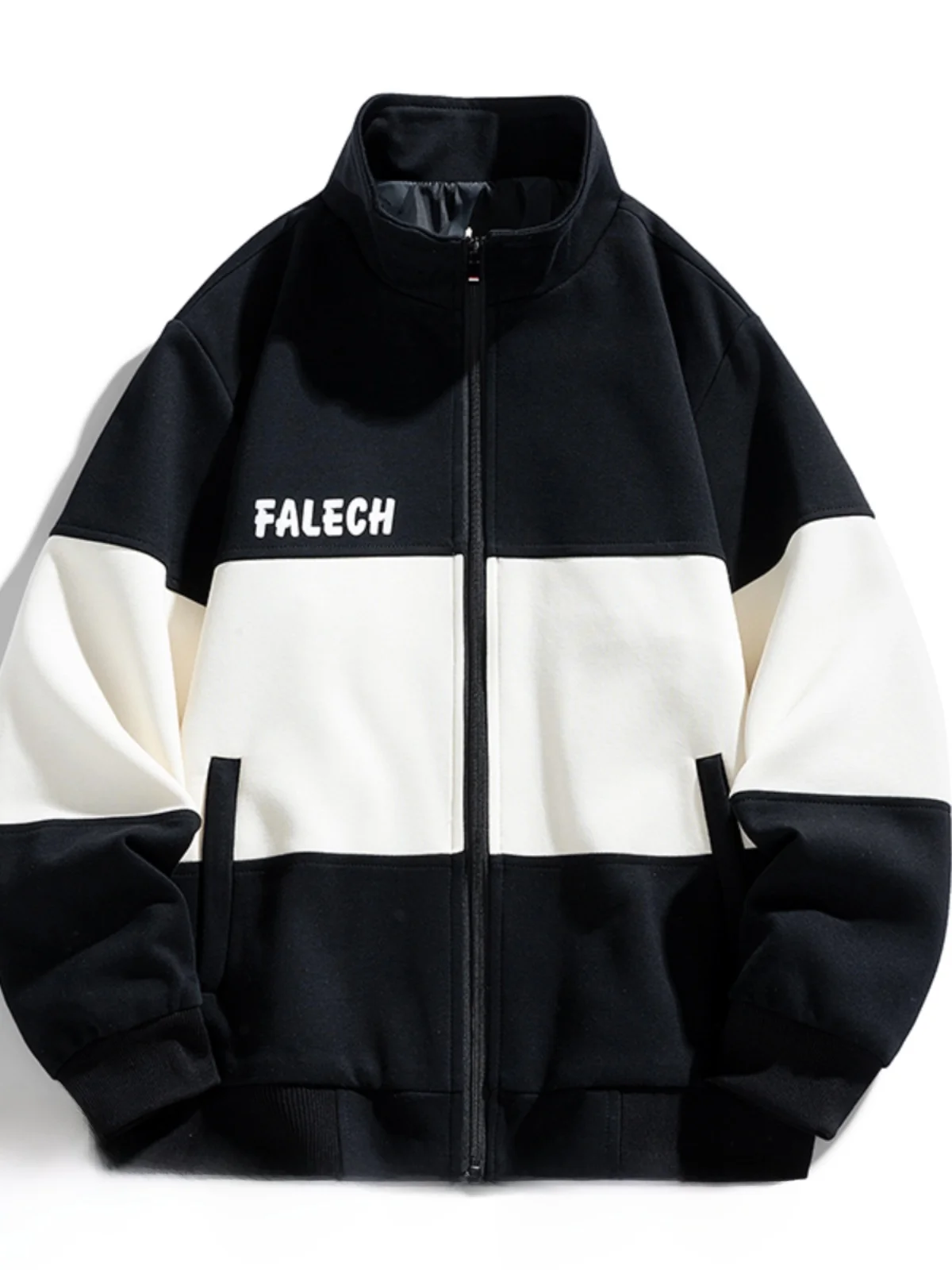 

Мужская толстовка American Sle Heavyweight Color Block с капюшоном, свободного кроя, с воротником-стойкой, на весну-осень, повседневная, на молнии, кардиган-куртка