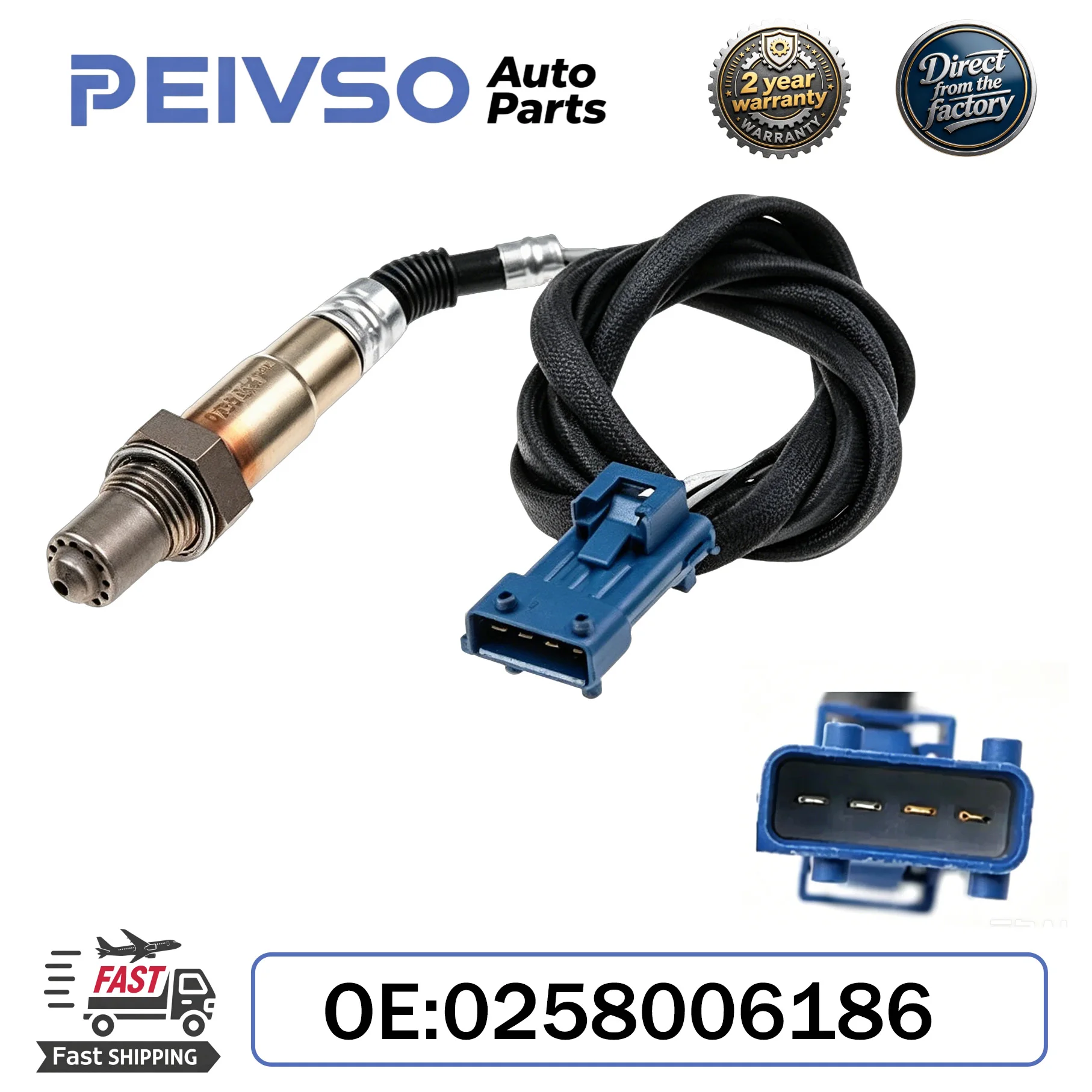 PEIVSO NEW High Quality Rear Oxygen Sensor Fit for Peugeot 206 307 607 1628HV 1628CX OE#0258006186 9636876680