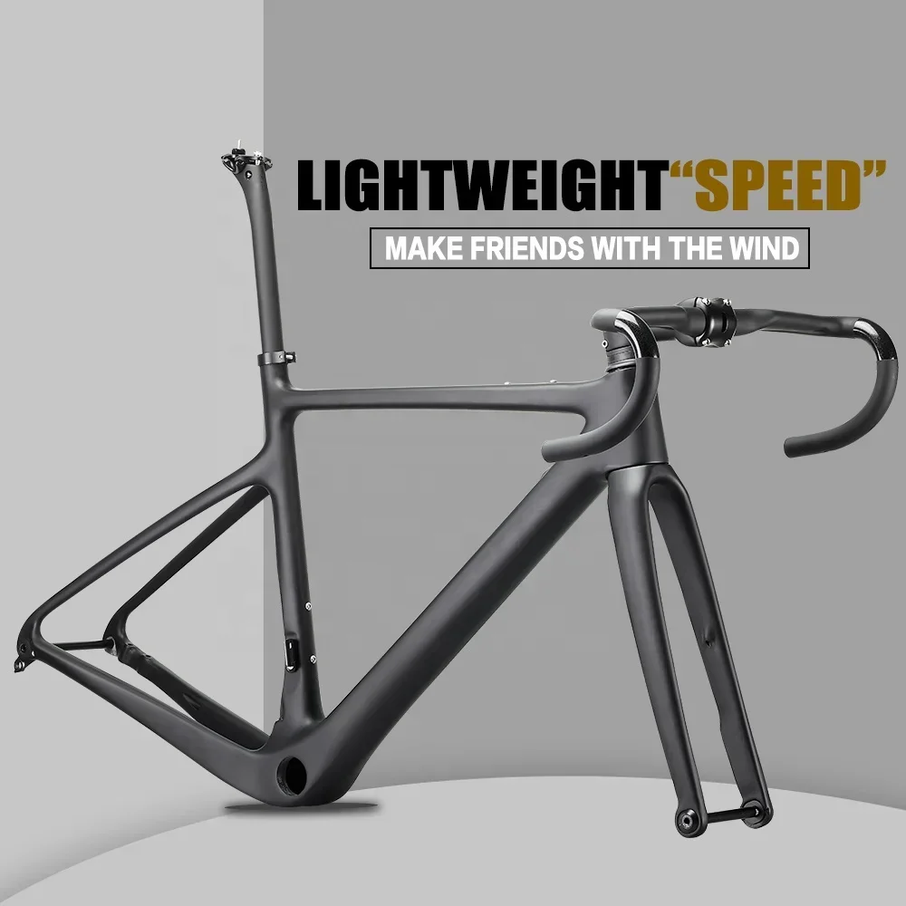 

AIRWOLF Best Price Hot Selling Carbon Fiber Gravel Frames BB79 Super Light 700C Road Racing Bike Frame Cyclocross Carbon Frame