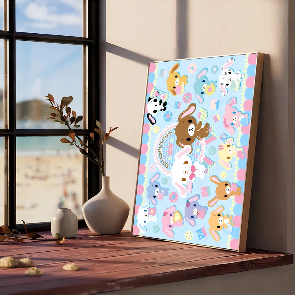 S_sugarbunnies Anime Kawaii Good Quality Poster Kraft Paper Prints Vintage Home Room Cafe Bar Art Wall Decor Aesthetic Painting