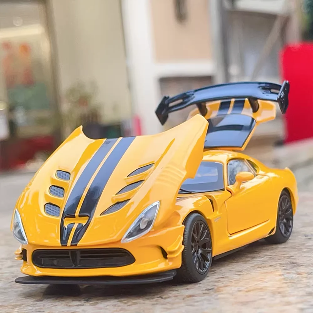 1:32 바이퍼 토마호크 장난감 슈퍼카 모델 금속 다이캐스트 사운드 라이트 도어 오픈 풀백 미니어처 스포츠카 어린이 선물용