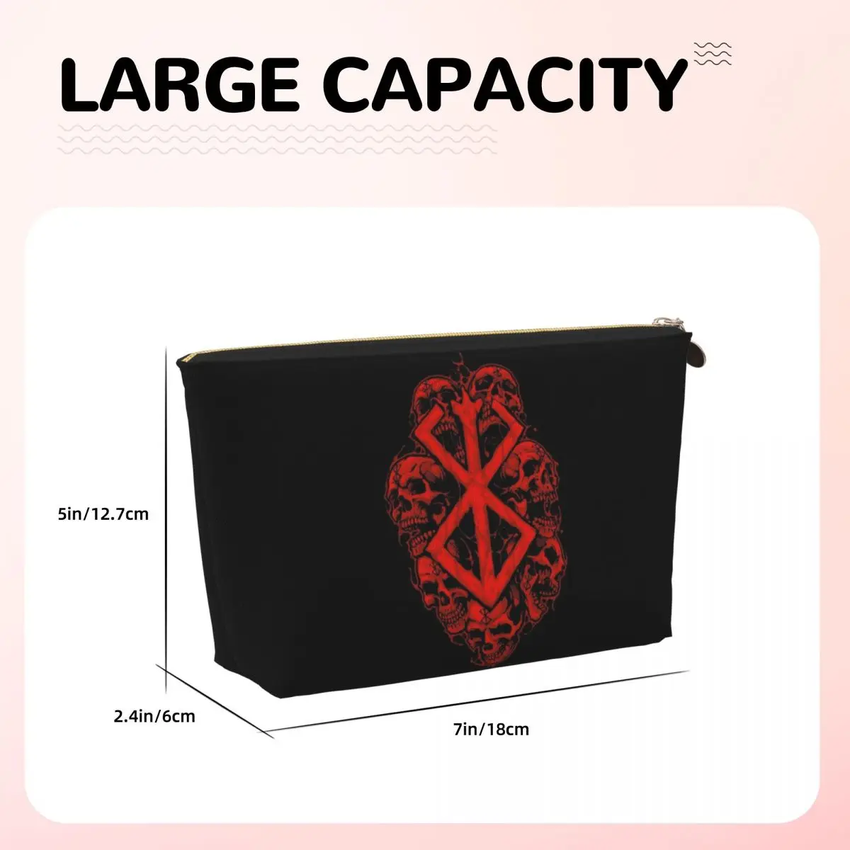 أنيمي Berserks 14 حقيبة مستحضرات التجميل النسائية السفر ماكياج المنظم الحقيبة أدوات الزينة تخزين Dopp عدة