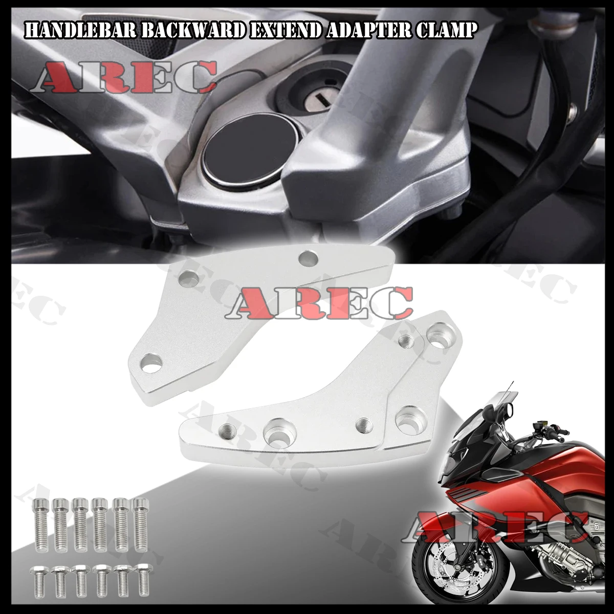 

Мотоциклетная ручка с ЧПУ 18 мм, подъемный руль, удлиненный адаптер, зажим, подходит для BMW K1600GTL K1600GT 2012-2019 K1600 GT/GTL