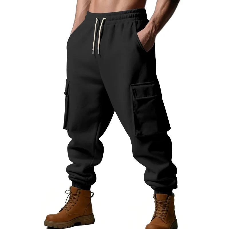 2025 Men's Casual Cargo Sweatpants Spring/Autumn S-2XL Waist Drawstring Joggers Hiking Tactical Pants for Men with Pockets