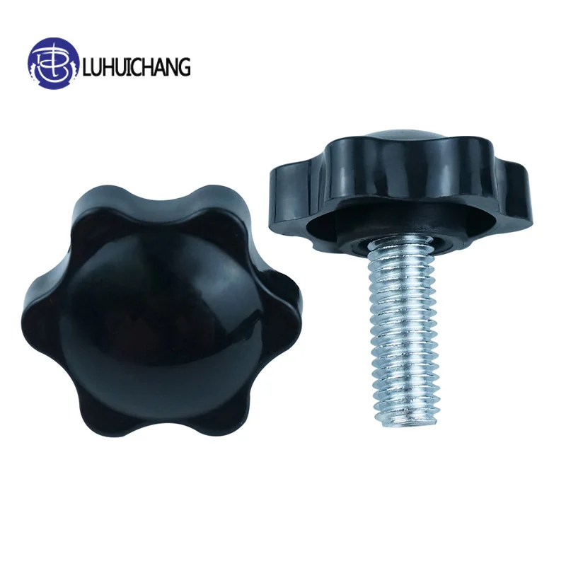 LUCHANG M5 M6 Bakelite Hand Tighten Screw Handle 32mm Star Hex Hand Knob Tightening Screw Wood Plum Bolt threaded