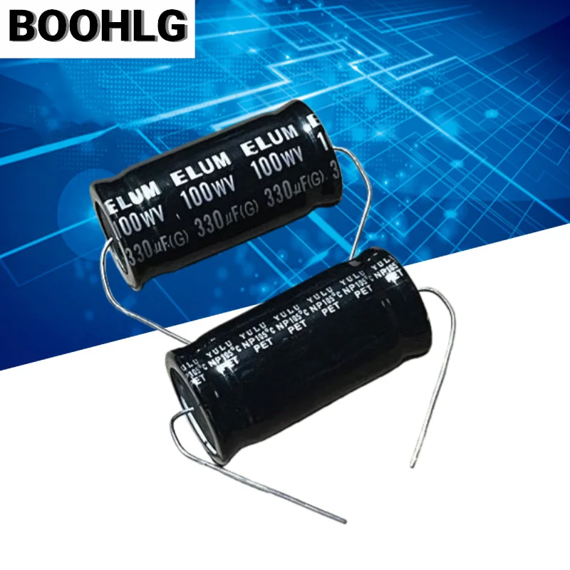 5PCS Low frequency crossover NP bipolar axial electrolytic capacitor 100V330uF 100V 22X41