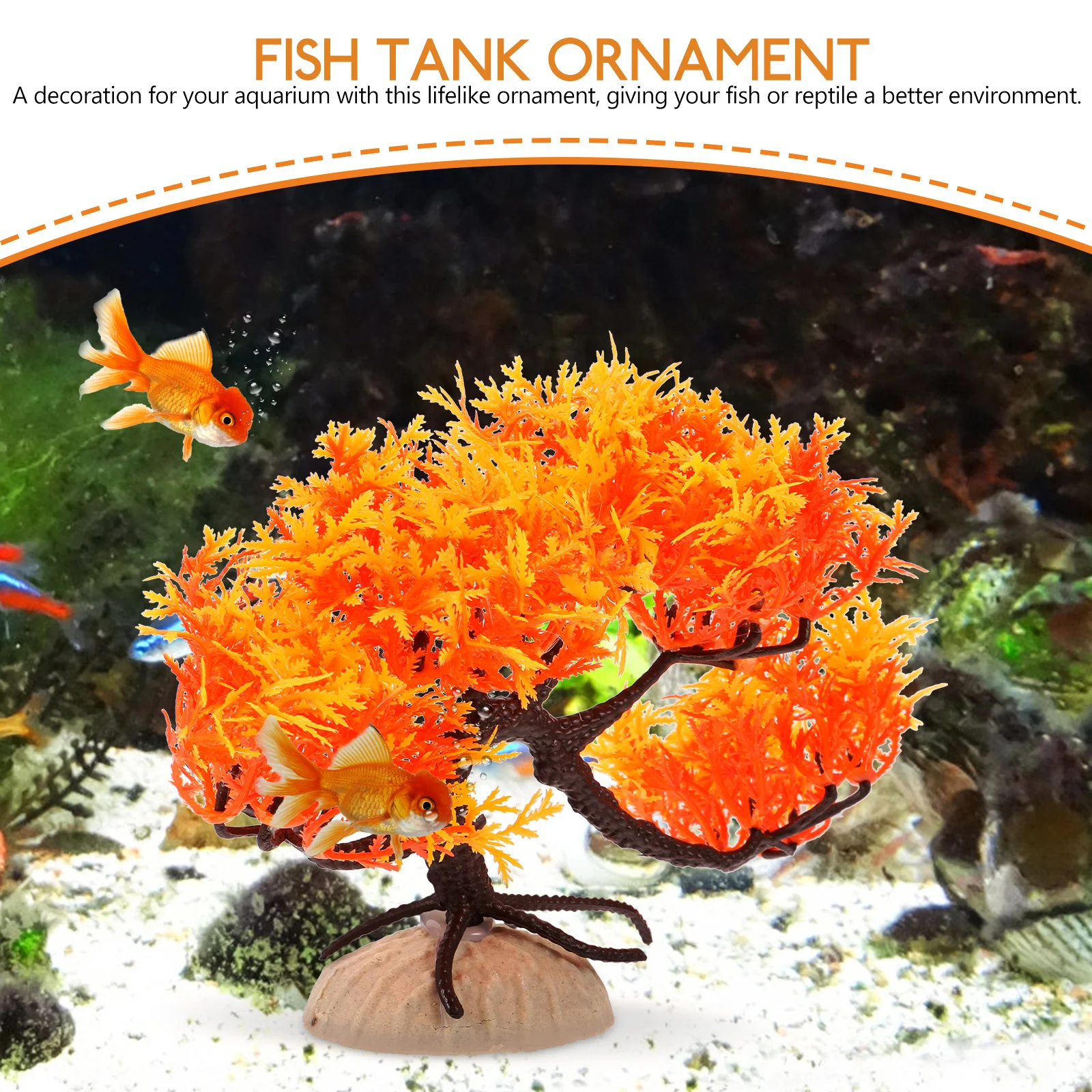 

Artificial Plastic Pine Tree Aquarium Fish Tank Decoration Lifelike Ornament Safe for Water and Fish Aquarium Plants Plastic