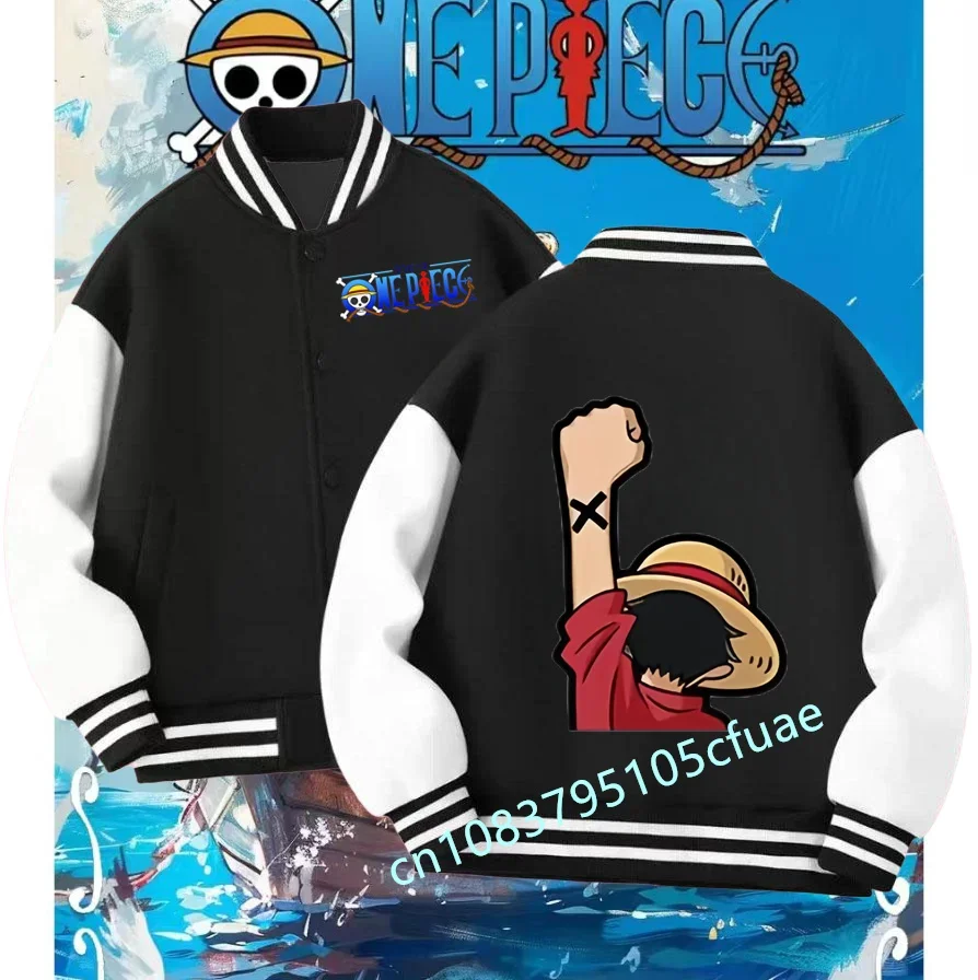 

One Piece Baseball Uniform for Kid New Luffy Anime Jacket Boy Girl Fashion Coat Hoodie Clothes Streetwear Unisex Sport Outerwear