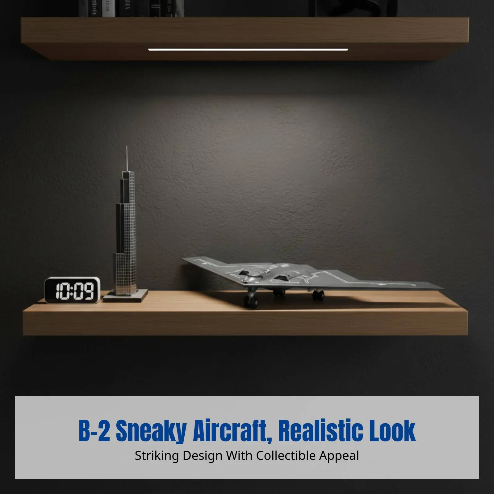 

Модель самолета B-2 Spirit, стелс-истребитель, сборная игрушка с подсветкой, подставка для демонстрации, коллекционный декор