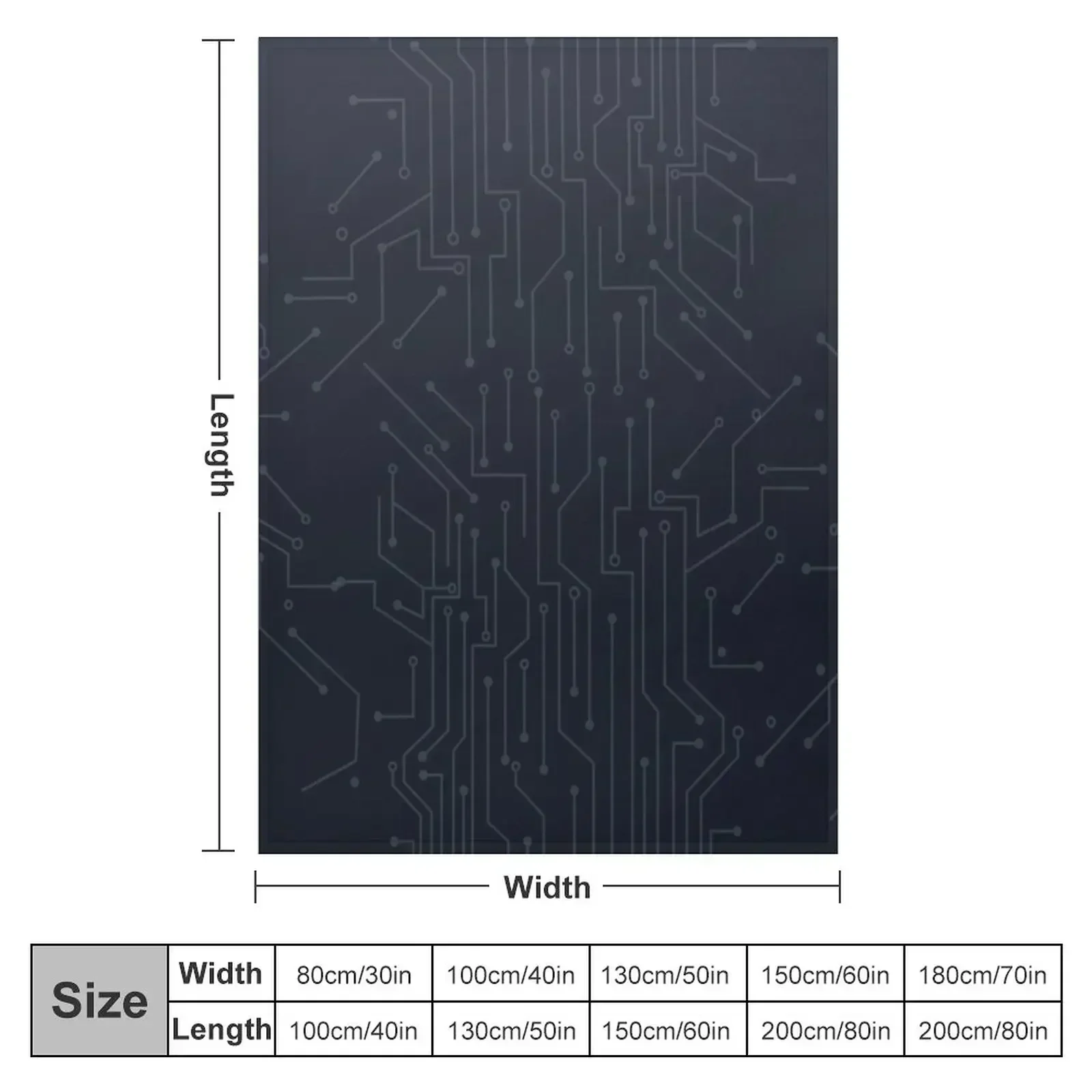 Grey Motherboard Circuit Pattern Throw Blanket Bed linens blankets ands Winter beds Blankets