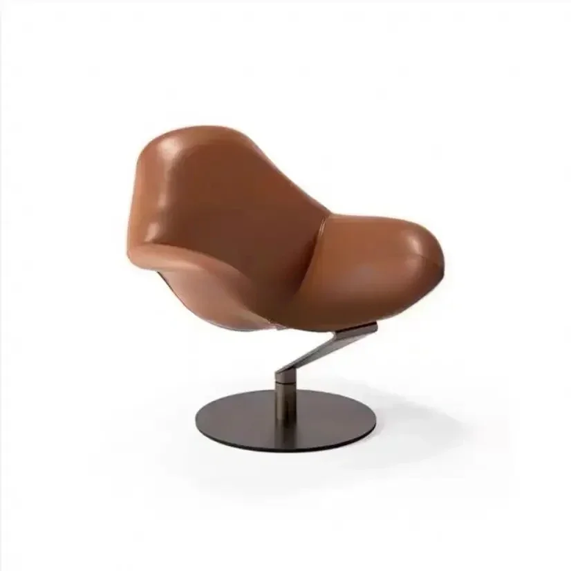 

Italian design special-shaped fiberglass stainless steel rotatable back chair light luxury ceiling armchair