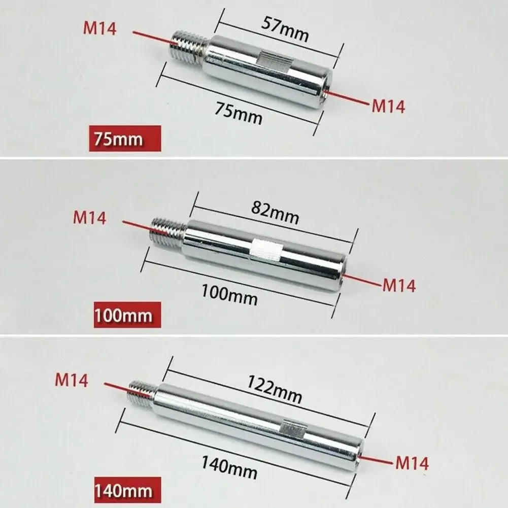 M14 Gewinde Winkelschleifer Verlängerung Pleuel 75/100/140mm Adapter Welle Arm Polieren Runde Pad Extender Verlängern Bar – Detail 1