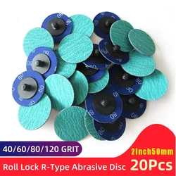2 Inch 3M 577F Zirconia Quick Change Sanding Discs Roll Lock R-Type Sandpaper Abrasive Disc 50mm 1/4