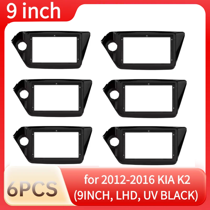 

BYNCG 2 DIN 9-дюймовая рама автомобильной панели Fascias для KIA K2 2012-2016 гг. (9 ДЮЙМОВ, LHD, УФ ЧЕРНЫЙ)