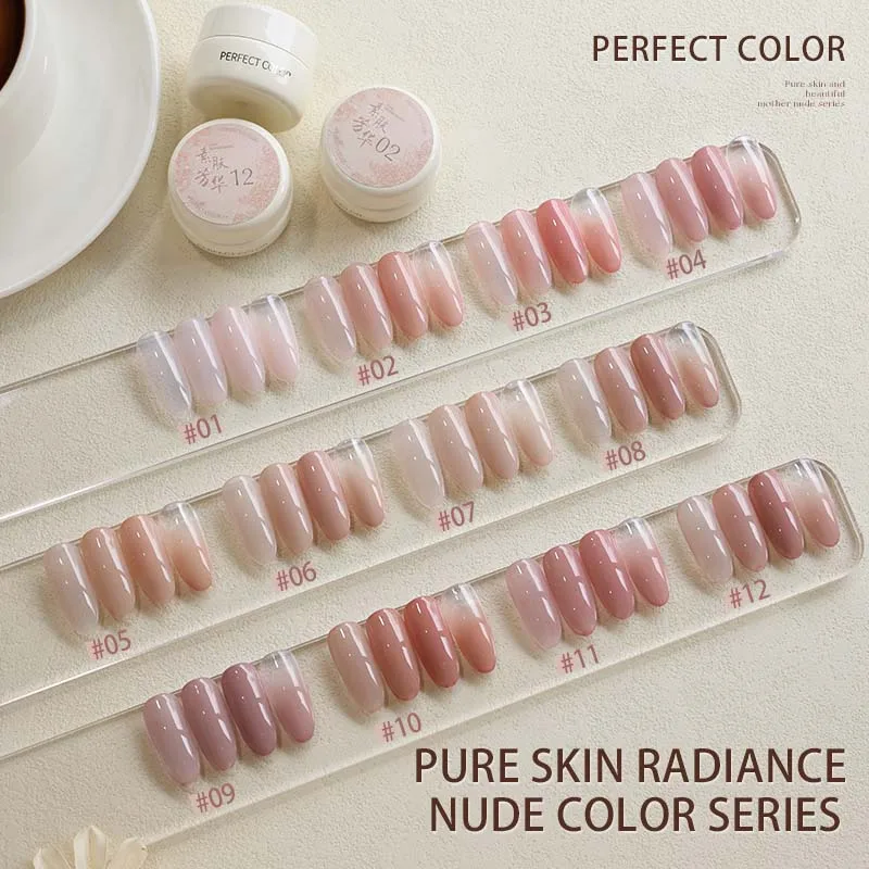 

PERPECT COLOR Гель-лак для ногтей телесного цвета, 1 шт. 5G Желейный натуральный розовый полупрозрачный цвет Мягкий от УФ-светового света Прозрачный гель-лак для желе