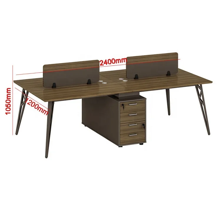 Widely Used Wood Modular Office Cubicle Desk Staff Work Station Open 4 Way Working Tables And Chairs Set For Team Collaboration