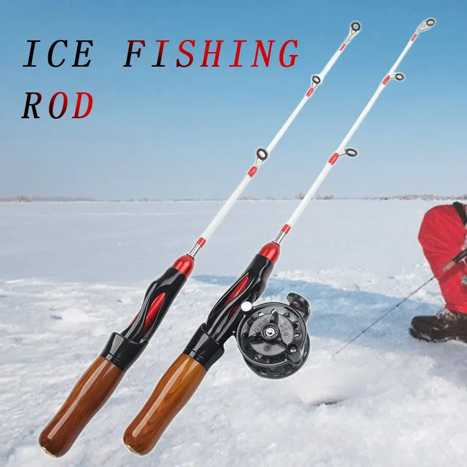 صنارة صيد الجليد المحمولة خفيفة الوزن من ألياف الكربون - عمود صيد خارجي مستجيج لسطح الجليد في الشتاء #2